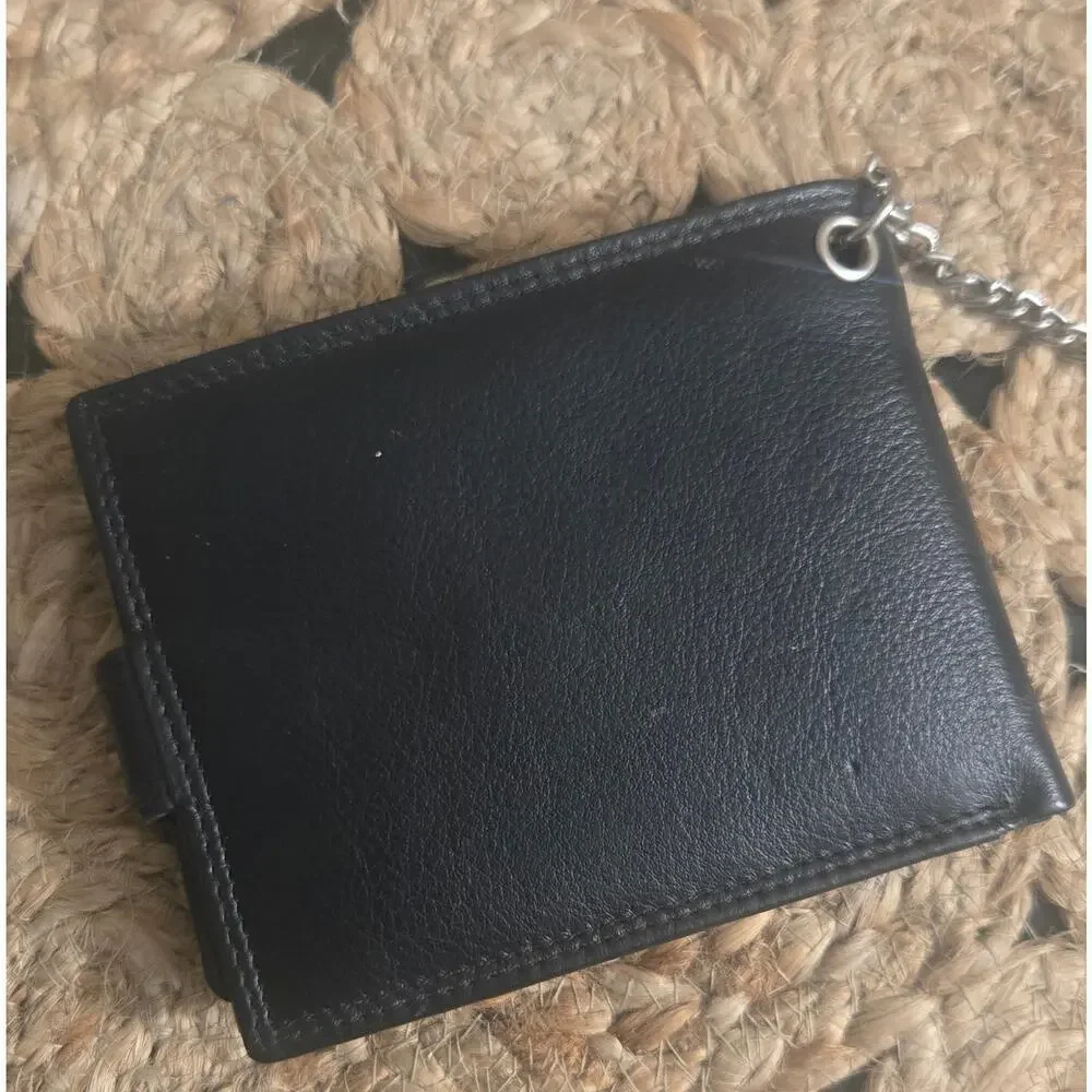 Golunski Black Leather Wallet with Chain